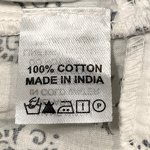 NWT Melissa Claudia Odabash White & Blue Aztec Print Fringe Mini or Coverup-Sz L - Picture 7 of 8